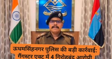 ऊधमसिंहनगर पुलिस की बड़ी कार्रवाई: गैंगस्टर एक्ट में 4 गिरोहबंद आरोपी गिरफ्तार